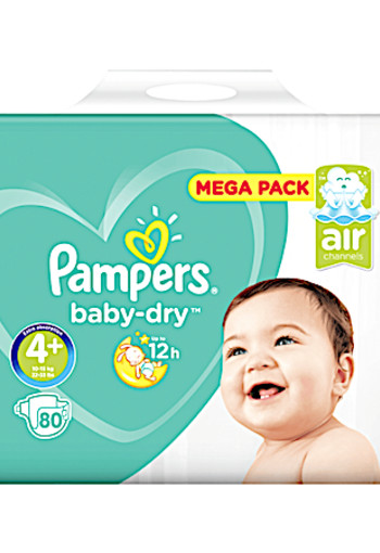 Pampers Baby-Dry Megapak Luiers 4+ | 80 stuks