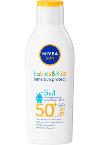 NIVEA SUN Kids Zonnebrand Protect & Sensitive Zonnemelk SPF 50+ 200 ML