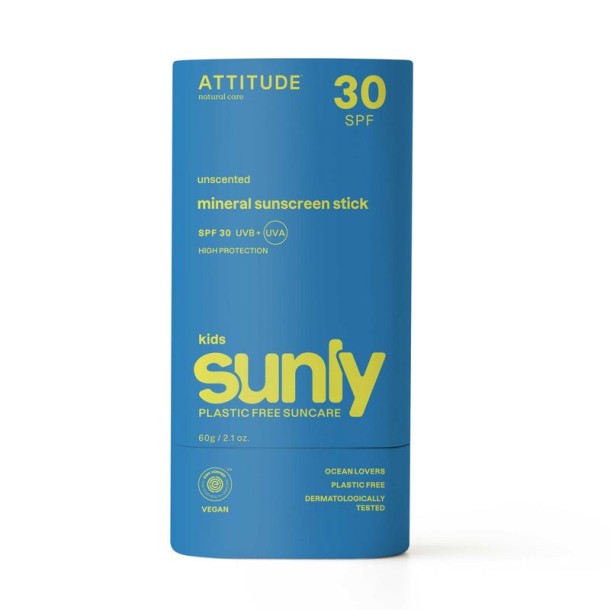 Attitude Sunly zonnebrandstick kids SPF30 (60 Gram)