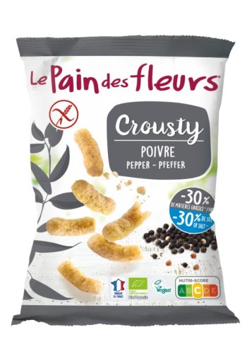 Pain Des Fleurs Crousty chips peper glutenvrij bio (75 Gram)