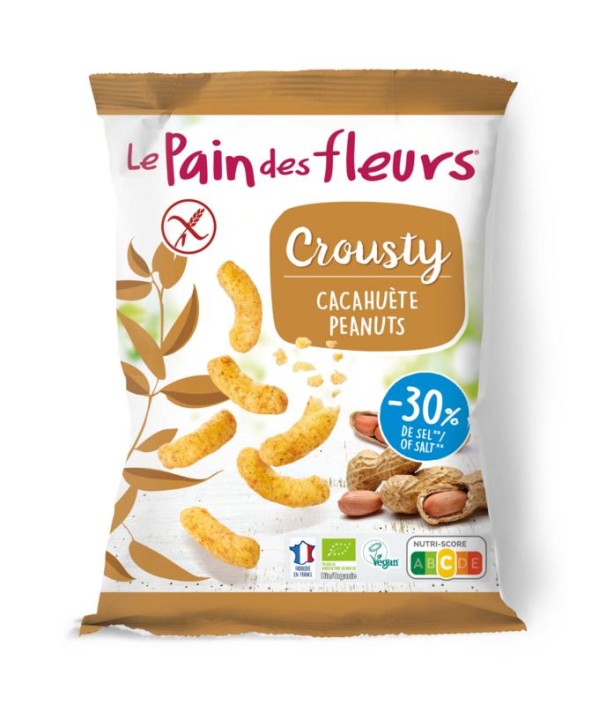 Pain Des Fleurs Chips gepoft pinda -30% zout bio glutenvrij vegan (75 Gram)