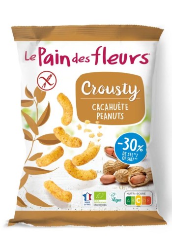 Pain Des Fleurs Chips gepoft pinda -30% zout bio glutenvrij vegan (75 Gram)