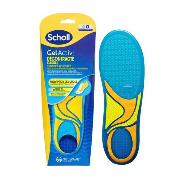 Scholl Casual gel active inlegzolen maat L 40-46.5 (1 Paar)
