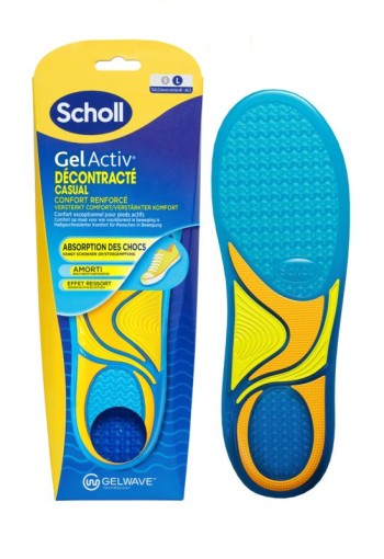 Scholl Casual gel active inlegzolen maat L 40-46.5 (1 Paar)