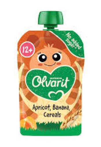 Olvarit Knijpfruit Abrikoos Banaan Granen