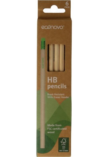 Econovo Potloden FSC met gum (6 Stuks)