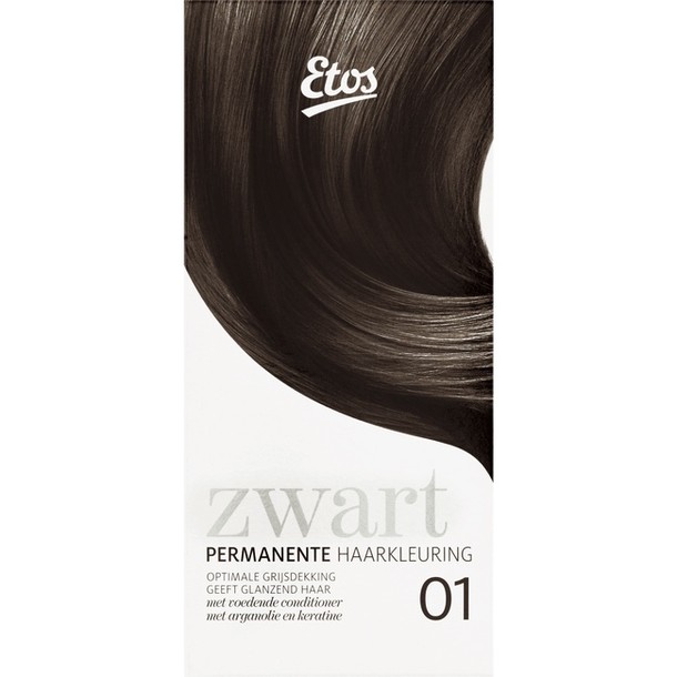 Etos Permanente Haarkleuring 01 Zwart 120 ml 