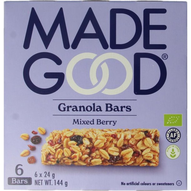 Madegood Granola bar mixed berries 24 gram bio (6 Stuks)