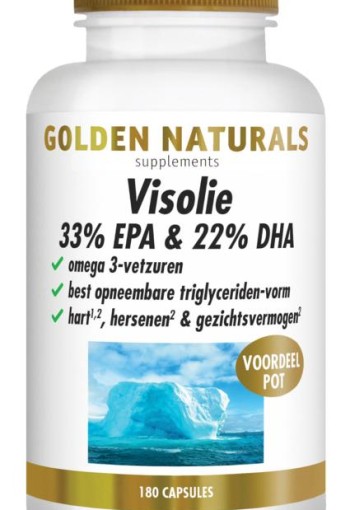 Golden Naturals Visolie 33% EPA 22% DHA (180 Softgels)