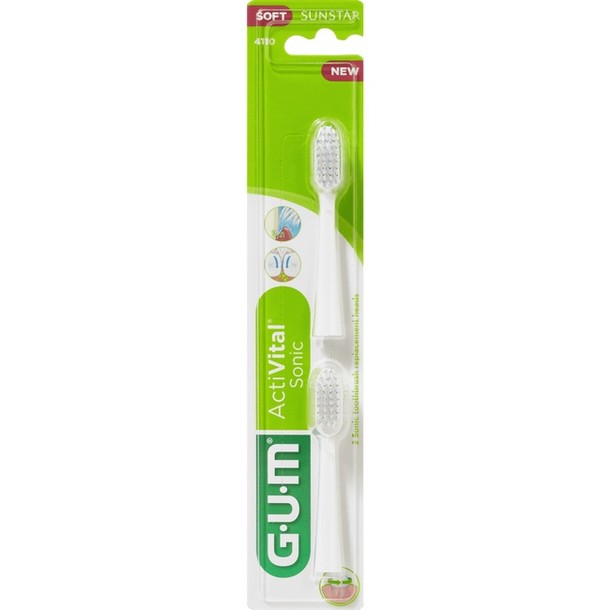 GUM Activital Sonic Refill ( wit / zwart )