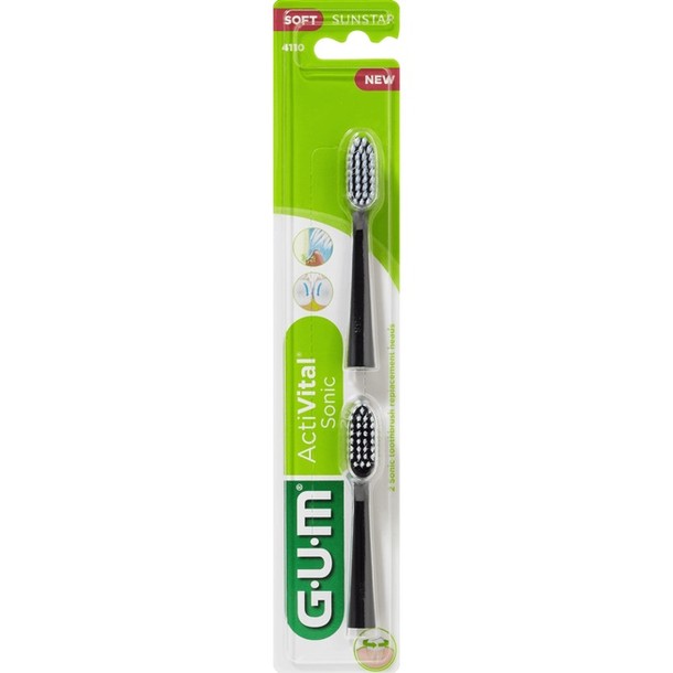 GUM Activital Sonic Refill ( zwart/wit )