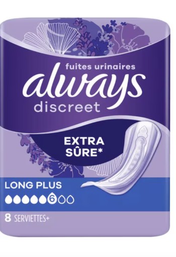 Always Discreet Verband+ Voor Urineverlies Long Plus 8 stuks