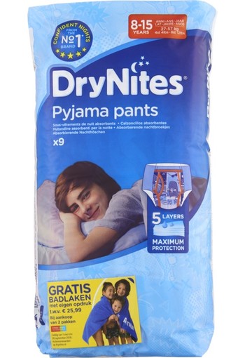 Huggies Drynites Boy 8-15 Jaar 9st