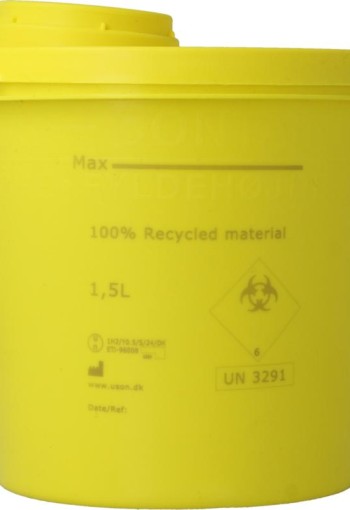 Uson Plast Naaldencontainer 1.5 liter geel gerecycled plastic (1500 Milliliter)