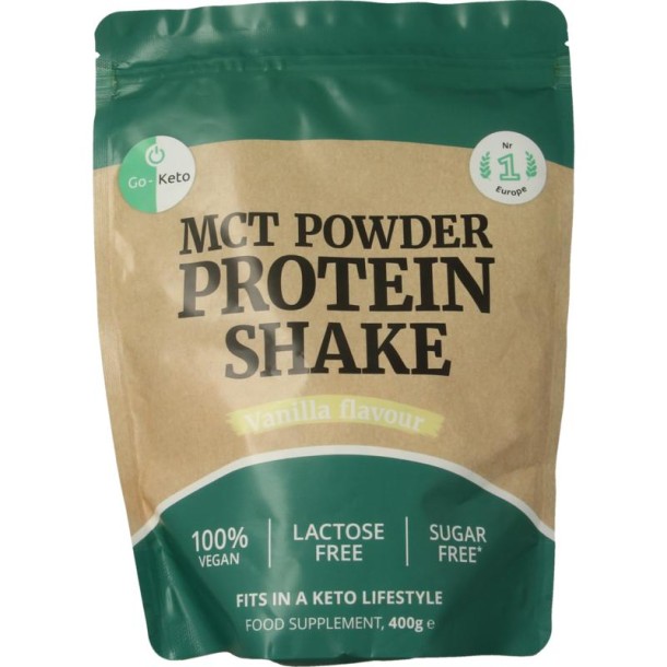 Go-Keto Proteine poeder premium shake vanille vegan (400 Gram)