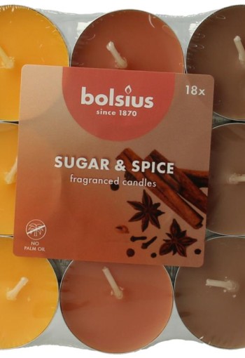 Bolsius Geurtheelicht multi colour brick 18 sugar & spice (18 Stuks)
