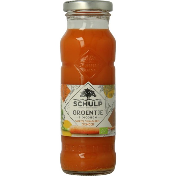 Schulp Groentje wortel, sinaasappel & gembersap bio (200 Milliliter)