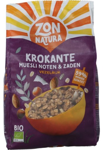 Zonnatura Krokante muesli noten en zaden bio (375 Gram)