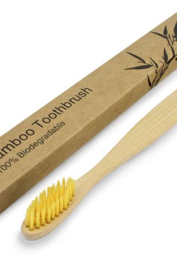 Betereproducten Bamboe tandenborstel voor volwassenen geel (1 Stuks)