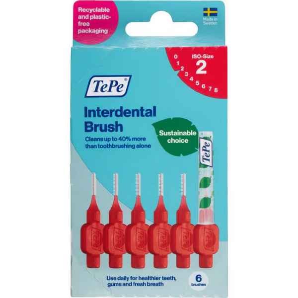 TePe Interdentale Ragers Original Rood ISO maat 2 – 0,5 mm (6 stuks)