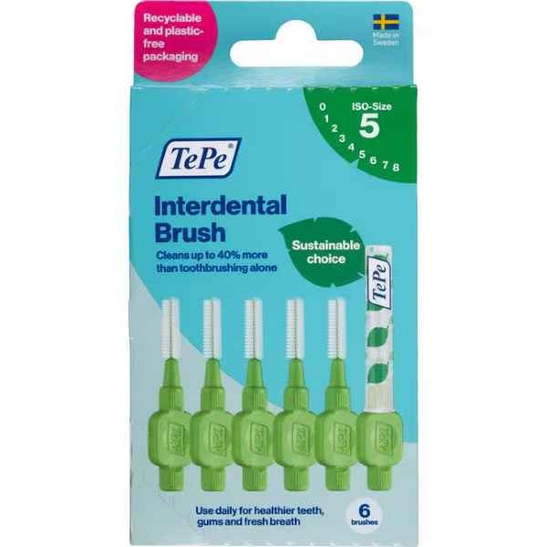 TePe Interdentale Ragers Original Groen ISO maat 5 – 0,8 mm (6 stuks)