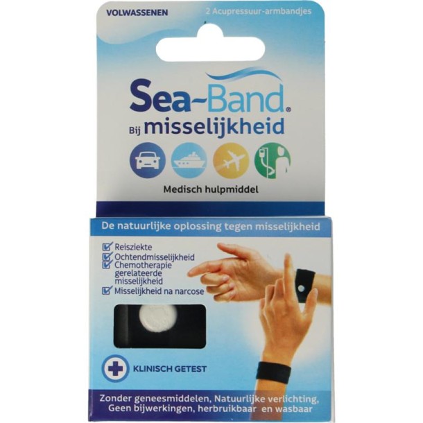 Sea Band Polsband volwassenen zwart (1 Paar)