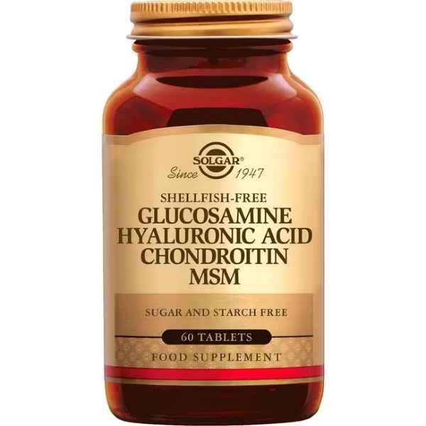 Solgar Glucosamine Hyaluronic Acid Chondroitin MSM 60 tabletten