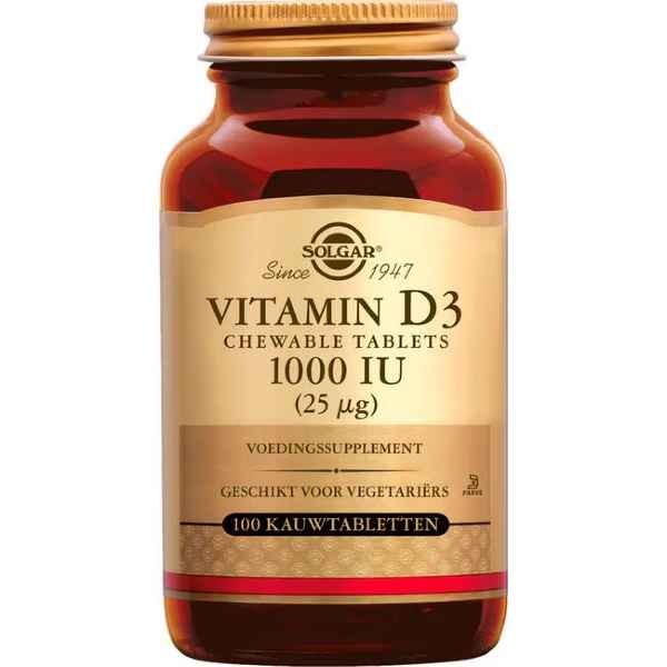 Solgar Vitamin D-3 1000 IU/25 mcg 100 kauwtabletten