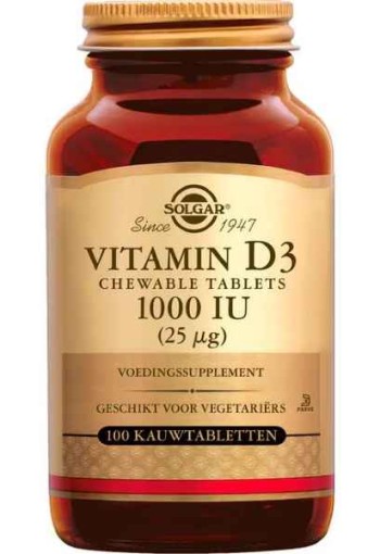 Solgar Vitamin D-3 1000 IU/25 mcg 100 kauwtabletten