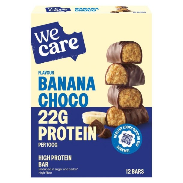 Wecare High protein bars banana choco (372 Gram)