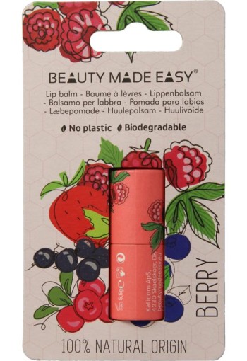 Beauty Made Easy Papertube lipbalm berry (5,5 Gram)
