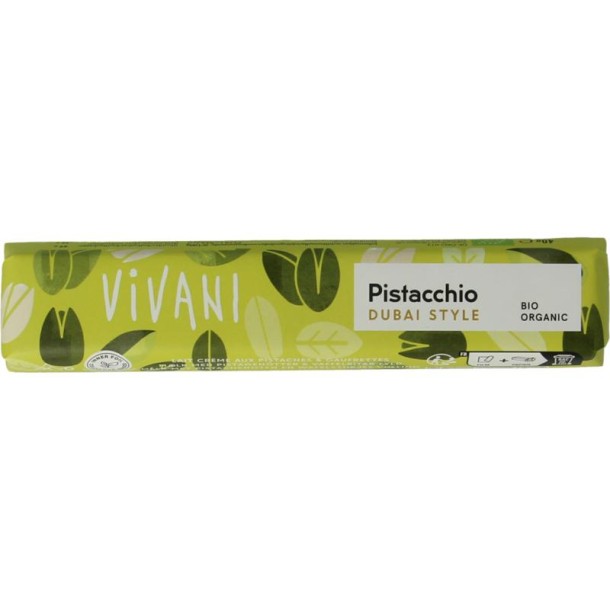 Vivani Chocolate to go pistacchio Dubai style bio (40 Gram)