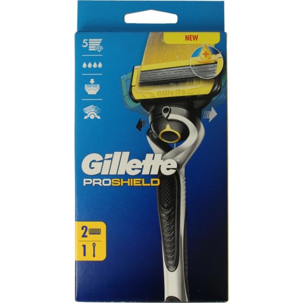 Gillette Proshield yellow razor (2 Stuks)