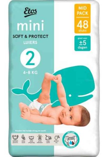 Etos Luiers Mini Maat 2 4-8 kg Mid Pack 48 stuks