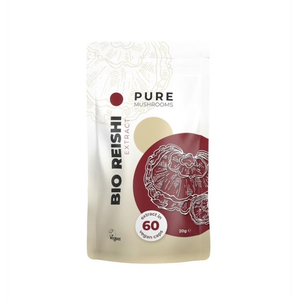 Pure Mushrooms Reishi paddenstoel extract bio (60 Vegetarische capsules)
