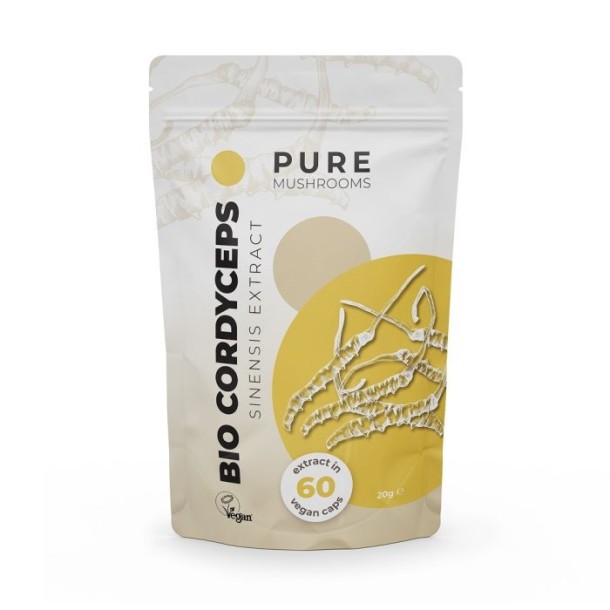 Pure Mushrooms Cordyceps paddenstoel extract bio (60 Vegetarische capsules)