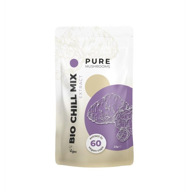 Pure Mushrooms Chill mix paddenstoelen extract bio (60 Vegetarische capsules)