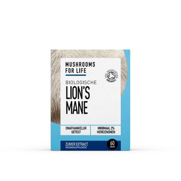 Mushrooms F Life Lion's mane poeder bio (60 Gram)