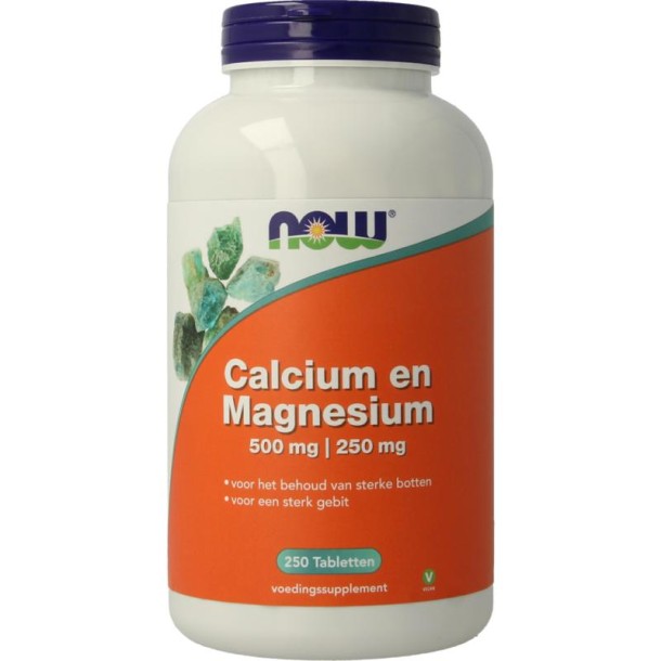 NOW Calcium 500mg magnesium 250mg (250 Tabletten)