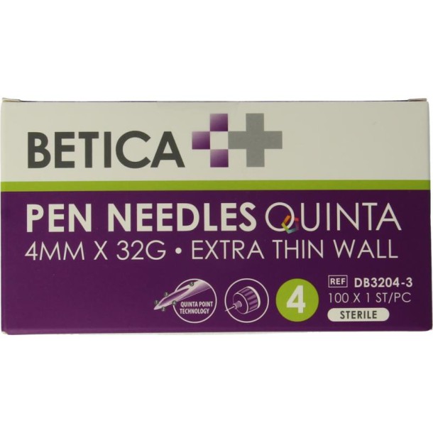 Betica Pennaalden Quinta steriel 4mmx32g (100 Stuks)