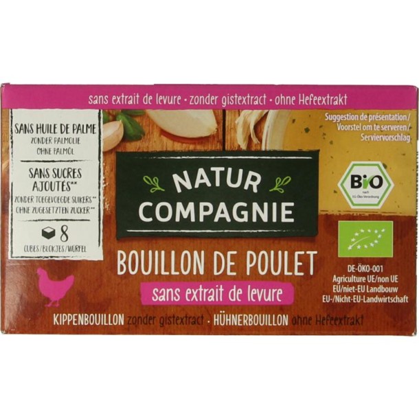 Natur Compagnie Kippenbouillonblokjes zonder gist bio (8 Stuks)