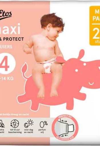 Etos Luiers Maxi Maat 4  VOORDEELBOX  ( 3 pakken )9-14 kg Mid Pack 29 stuks x 3 is 87 luiers