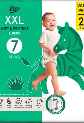 Etos Luiers XXL Maat 7 15+ kg Value Pack VOORDEELBOX  (3 pakken )  28 stuks x 3 is  84 luiers