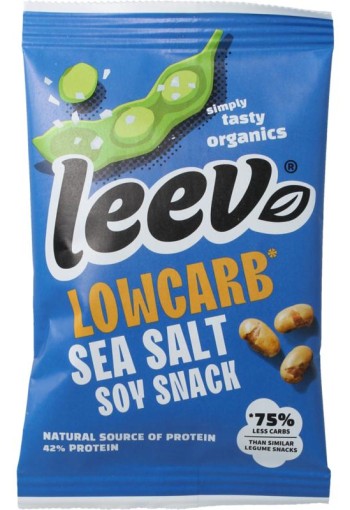 Leev Bio lowcarb snack soyabonen met zeezout (45 Gram)
