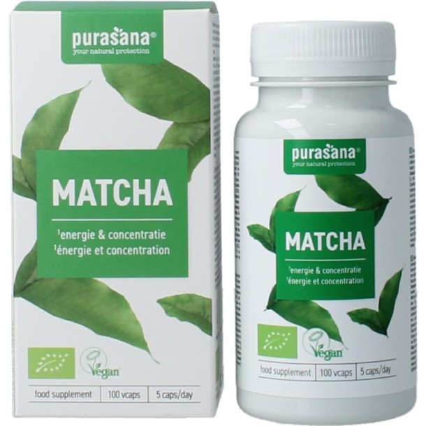 Purasana Matcha vegan bio (100 Vegetarische capsules)