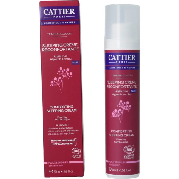 Cattier Nachtcreme kalmerend gevoelige huid (50 Milliliter)