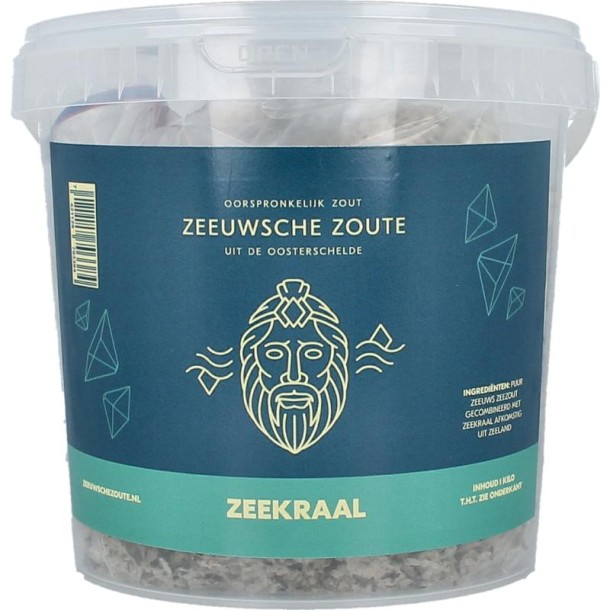 Zeeuwsche Zoute Zout met zeekraal in emmer (1 Kilogram)