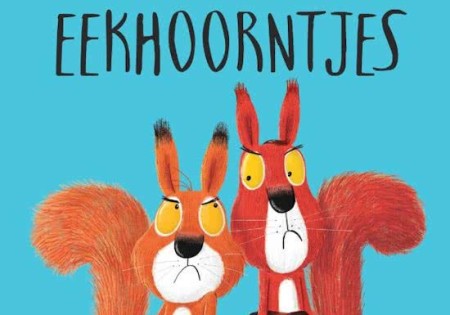 Prentenboek: Twee vechtende eekhoorntjes. 3+