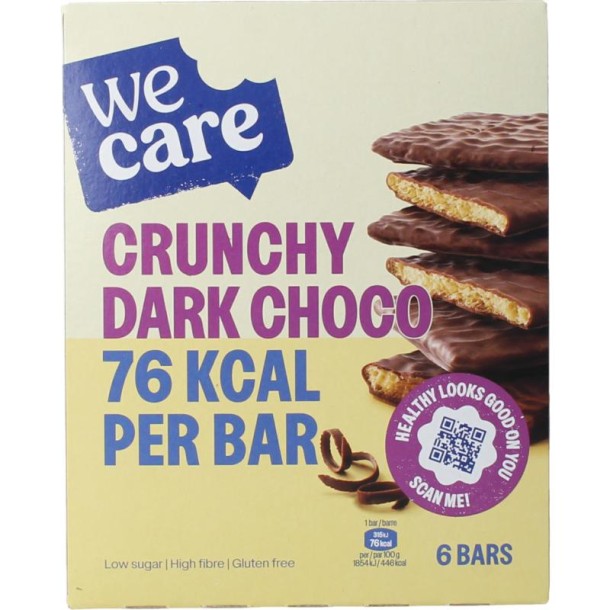 Wecare Bars crunchy dark choco (102 Gram)