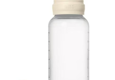BIBS Babyfles 270 ML Ivory met Latex speen en opvouwbaar trechtertje